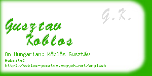 gusztav koblos business card